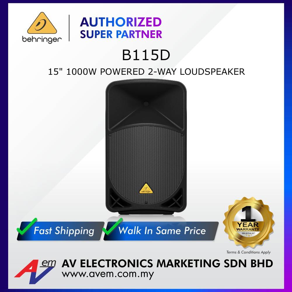 BEHRINGER EUROLIVE B115D Active 2-Way 15 1000W PA Speaker System